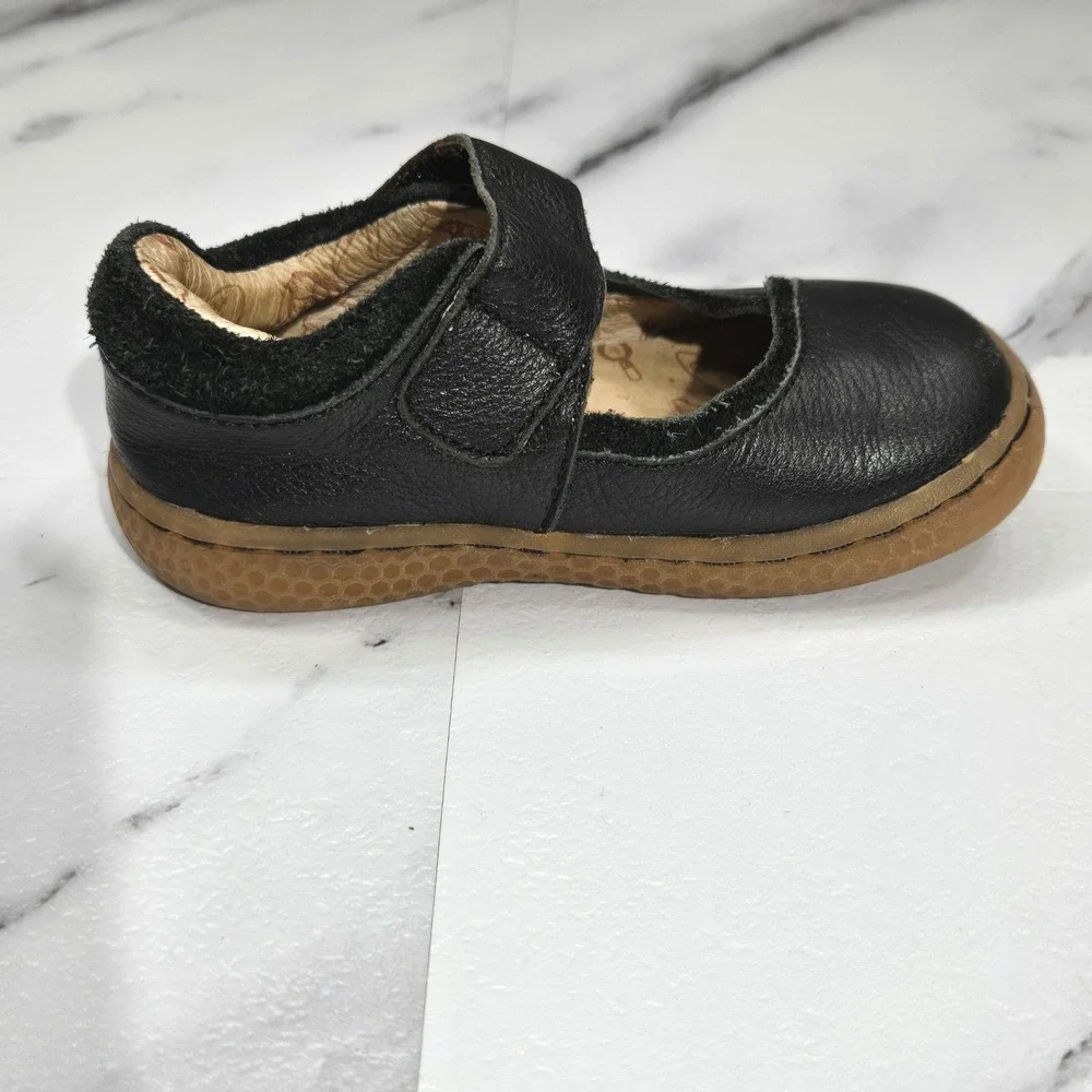 Livie & Luca Mary Jane Shoes Girls Size 5M Black Leather Hook Loop Casual